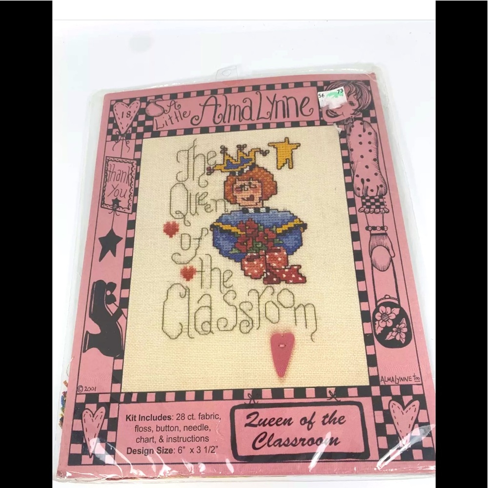 A Little Alma Lynne Queen Of The Classroom Cross Stitch Kit 2001.